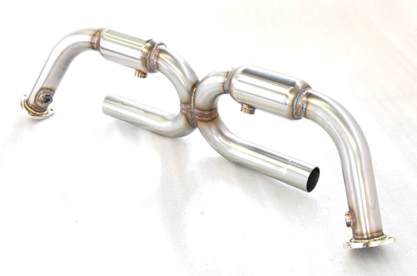 画像1: [Porsche ポルシェ 996カレラ マフラー]  ステンレス Ｘパイプ (1)